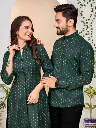 HAM TUM VOL 3 BY WELLTEX COUPLE COMBO TUNIC TOP AND MATCHING SHIRT KURTA SET WHOLESALER IN INDIA